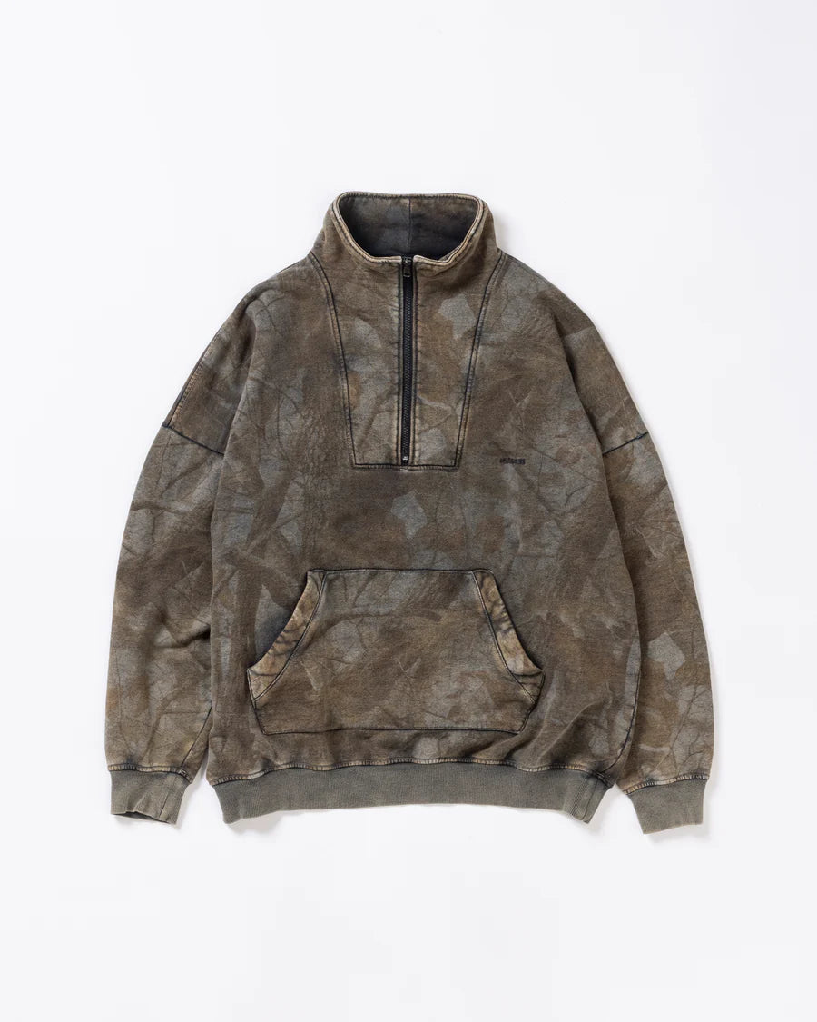 ANACHRONORM / AN375-B SULFUR DYED REALTREE HALF ZIP SWEAT